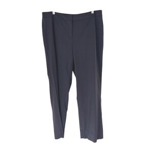 Lafayette 148 Wool Blend Crepe Barrow Pant Navy Blue Office Work Career Size 14